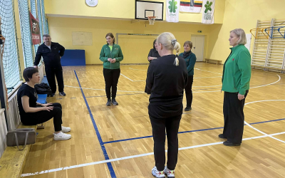 Lazdijų r. fizinio ugdymo mokytojų metodinio būrelio iniciatyva organizuota metodinė diena, skirta gerosios patirties sklaidai ir įtraukių fizinio ugdymo pamokų organizavimo stiprinimui